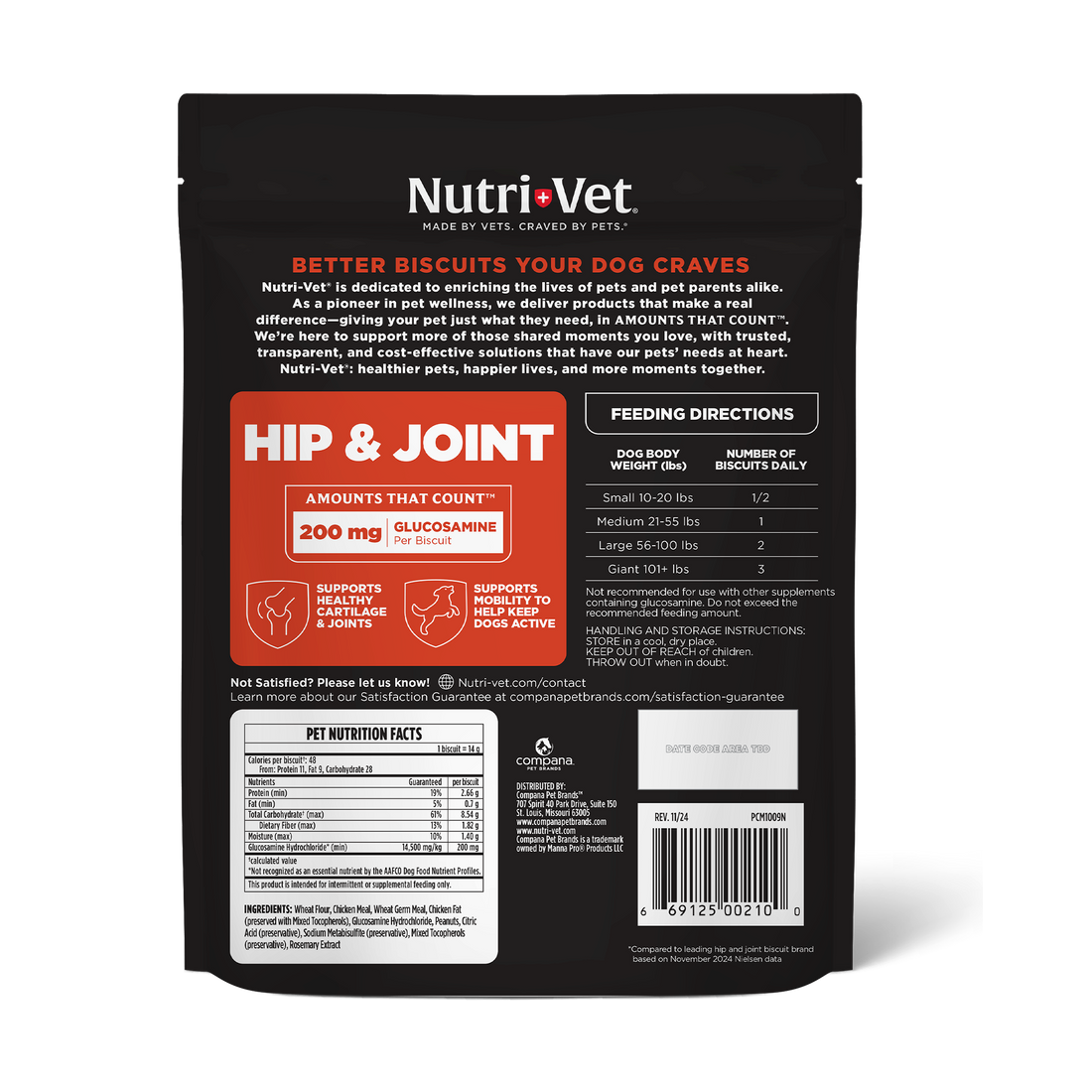Nutri-Vet Hip and Joint Biscuits for Dogs with Glucosamine - 166 mg - 16 oz
