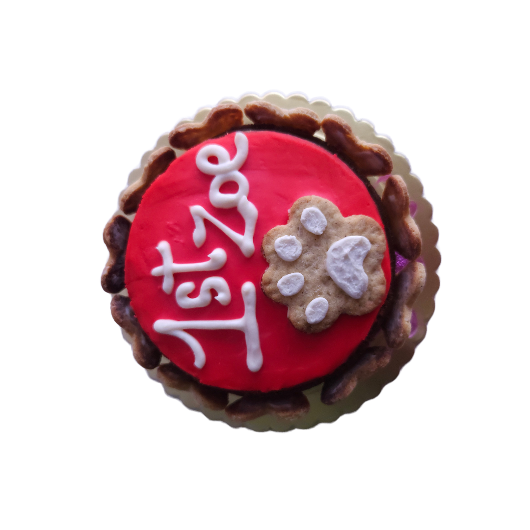 Dog Birthday Cake paw with bones around