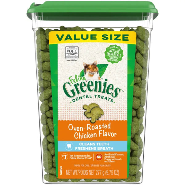 FELINE GREENIES Oven Roasted Chicken Flavored Dental Treats, Value Size