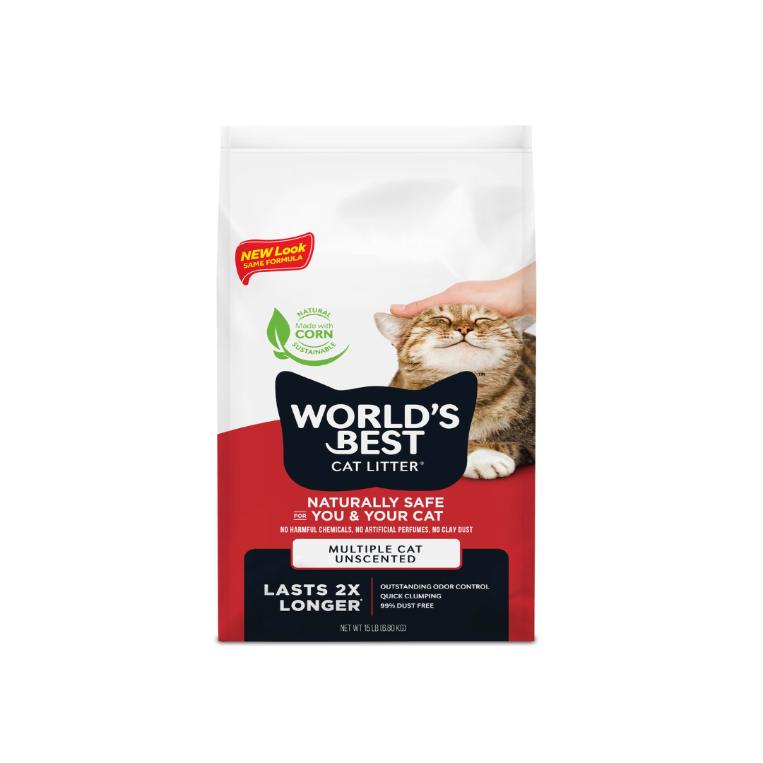 World's Best Cat Litter Mulitple Cats Flushable Unscented Corn Cat Litter