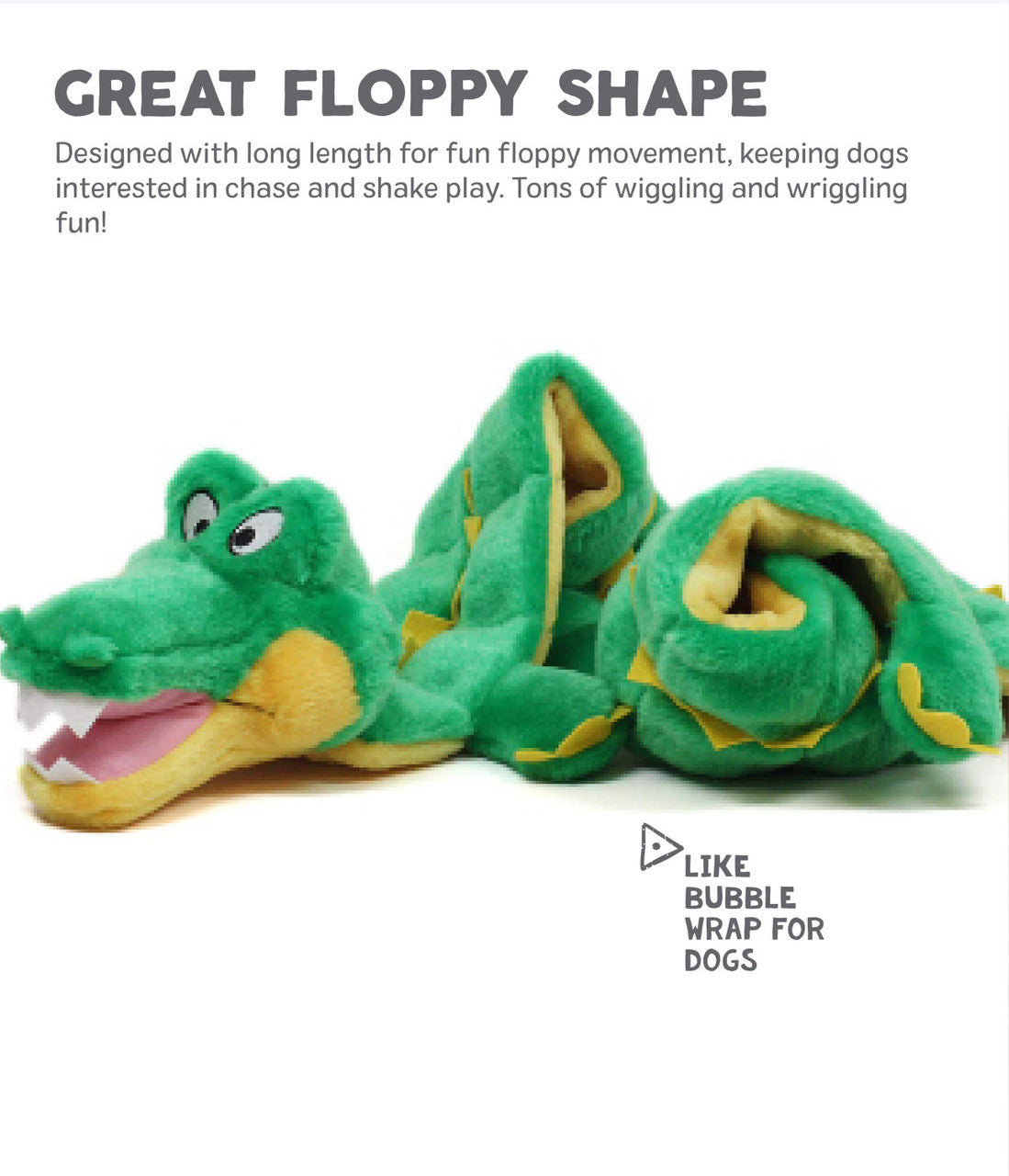 Squeaker Matz Plush Toy, Gator