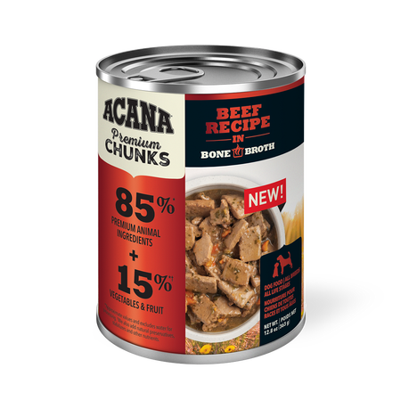 Acana Premium Chunks, Beef Recipe in Bone Broth