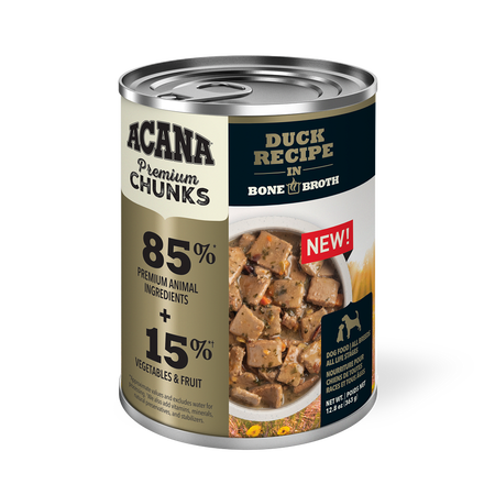 Acana Premium Chunks, Duck Recipe in Bone Broth