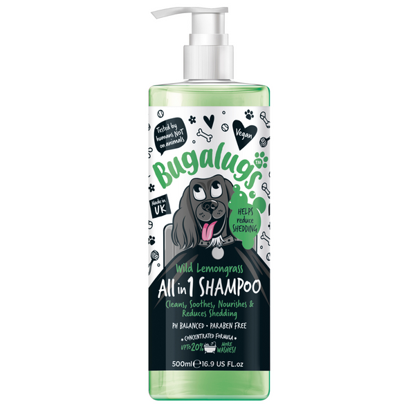 Bugalugs Wild Lemongrass All in 1 Dog Shampoo with Shed Control