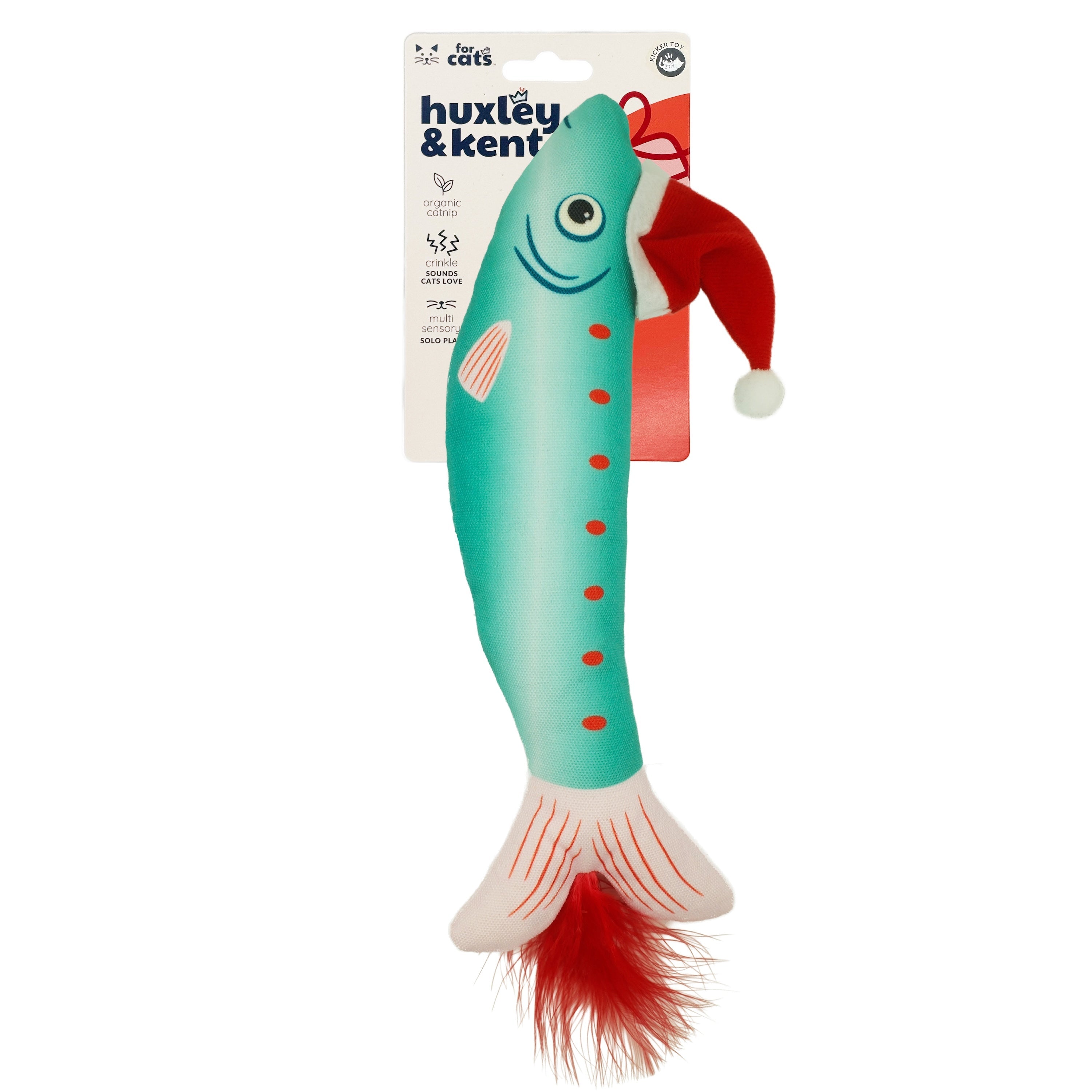 Huxley and Kent Merry Fishmas Sardine Kicker Cat Toy