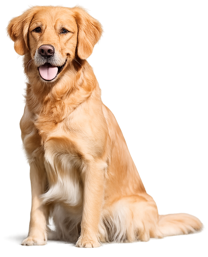 Happy dog wearing a bandana