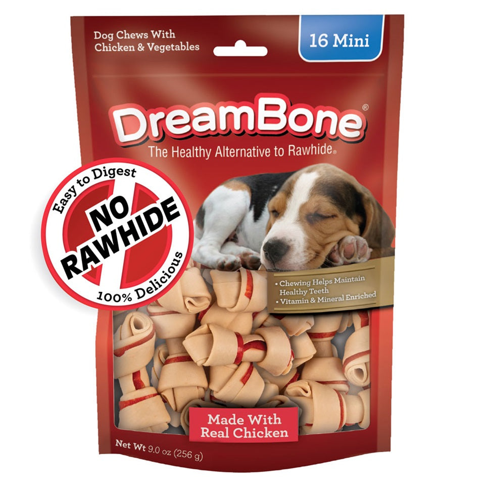 DreamBone Chicken Classic Bone Chews 16 Count - Mini