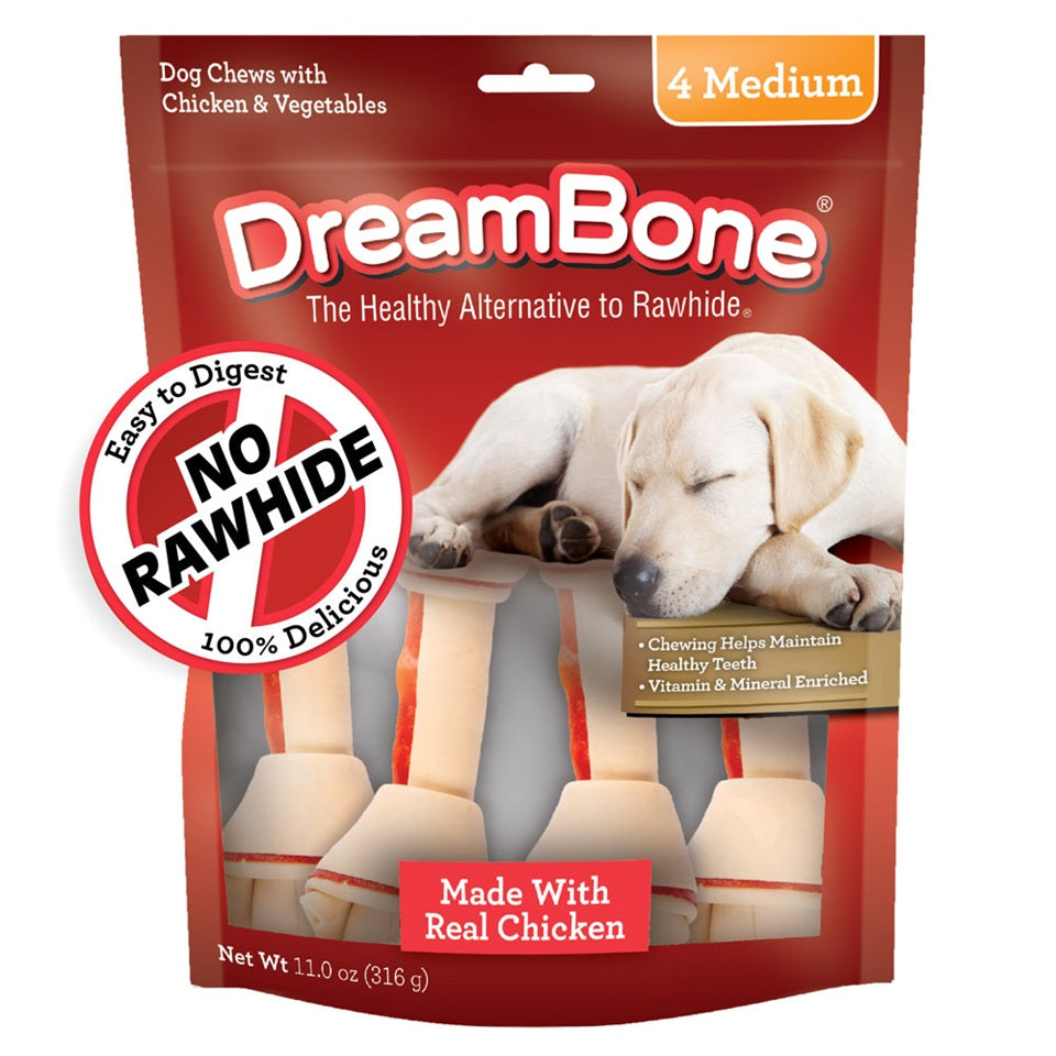 DreamBone Chicken Classic Medium Bone Chews 4 Count