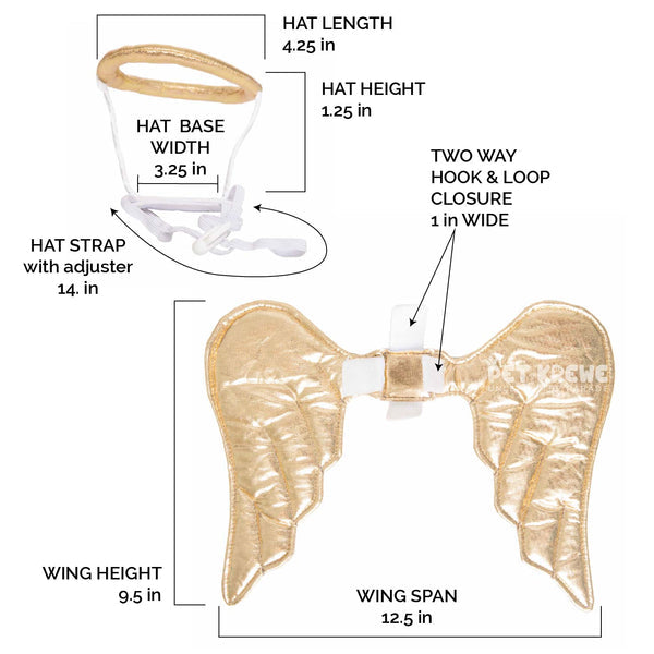 Angel Dog and Cat Costume: Halo & Golden Wings for Pets