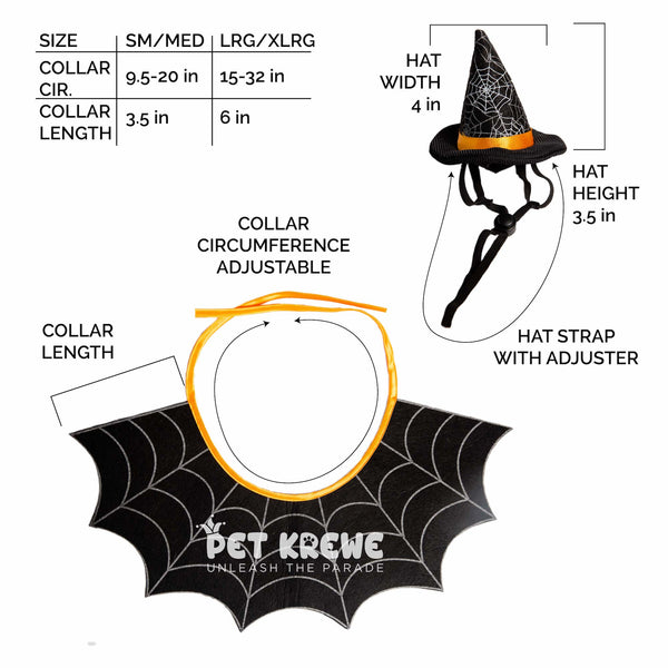 Witch Hat and Collar Set Dog & Cat  Costume
