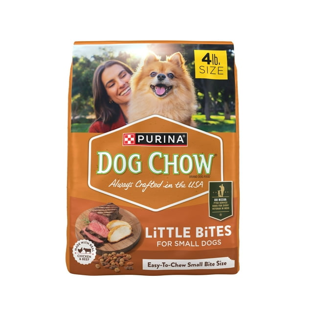 Purina Dog Chow Little Bites with Real Chicken and Beef Dry Dog Food Small Breed Recipe