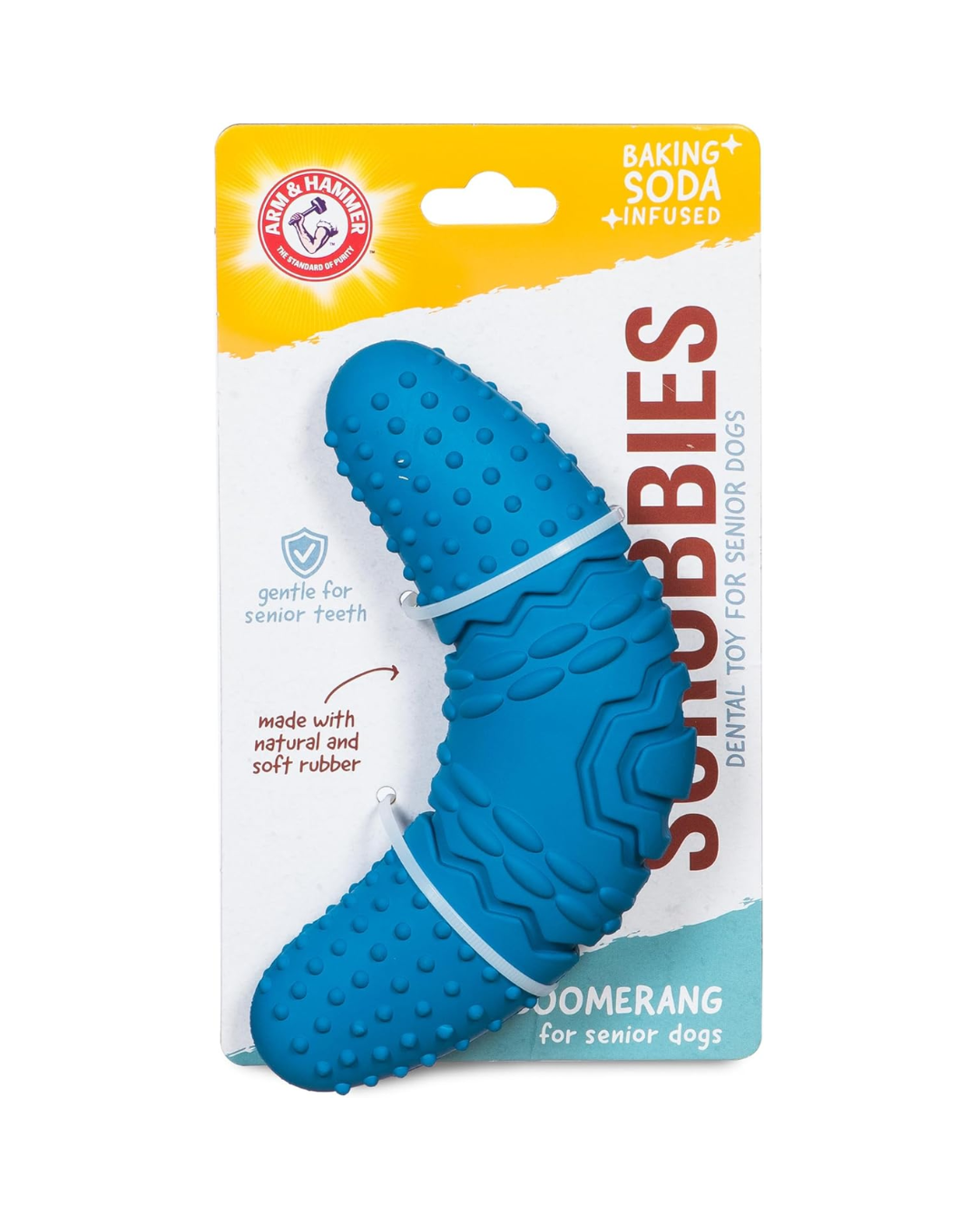 Arm & Hammer for Pets Scrubbies Boomerang Chew Toy for Dogs Infused with Baking Soda