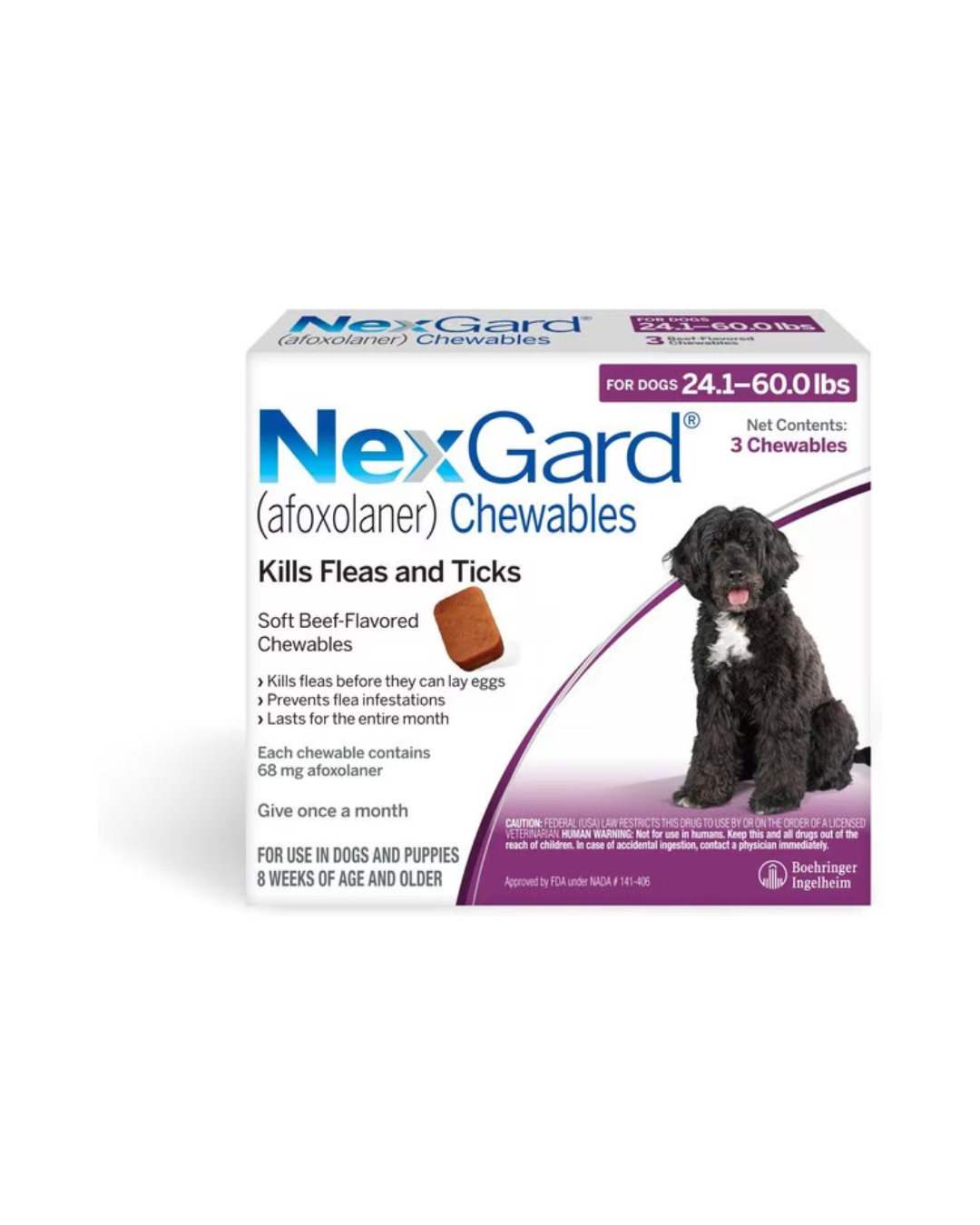 NexGard Chewables for Dogs, 24.1-60 lbs