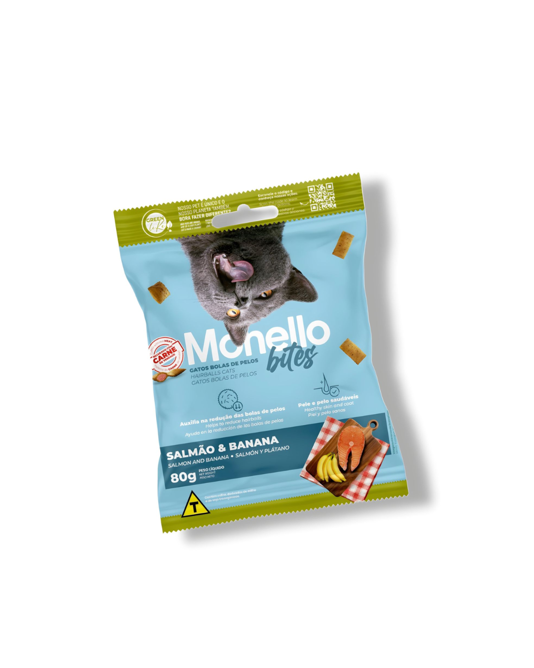 Monello Bites Hairball Defense – Salmon & Banana Cat Treats