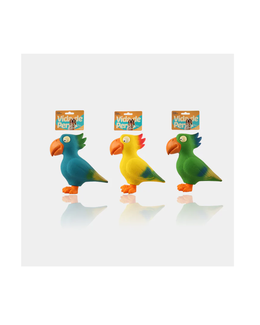 Vida De Perro Latex Dog Toy - Parrot, Single Piece, With Regular Squeaker