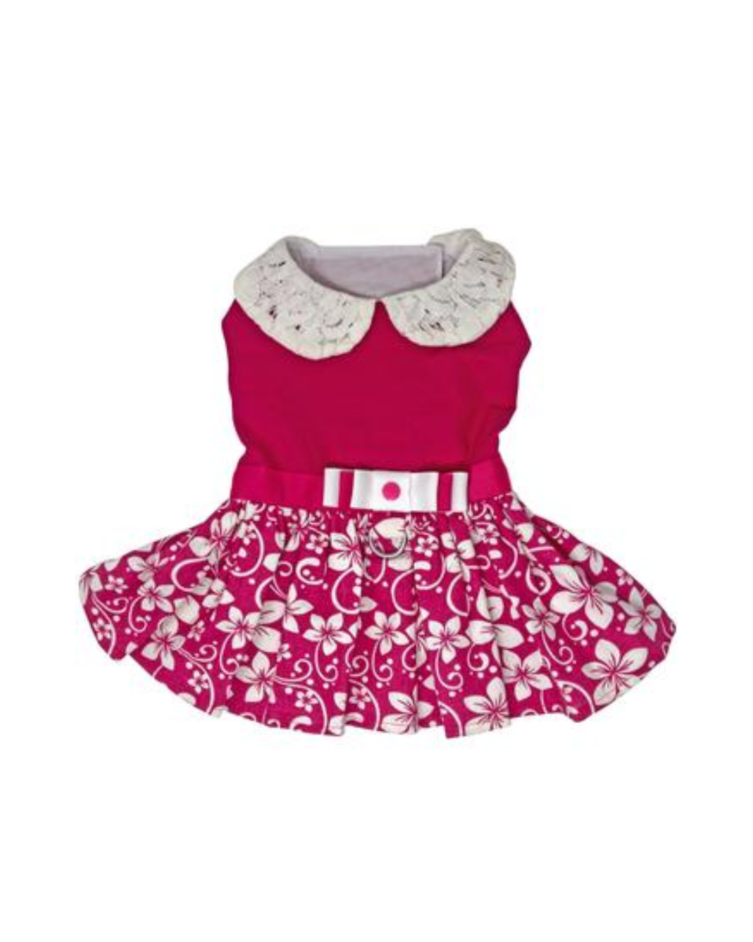 Doggie Design Pink Hibiscus Dog Dress with Matching Leash