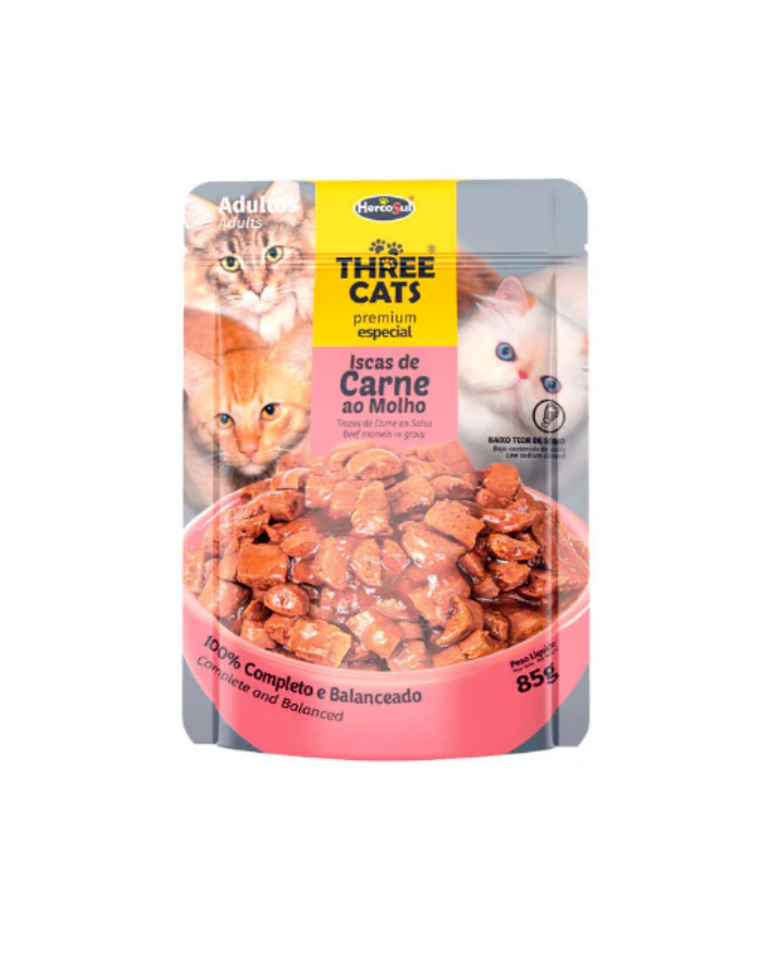Three Cats Beef Gravy pouch