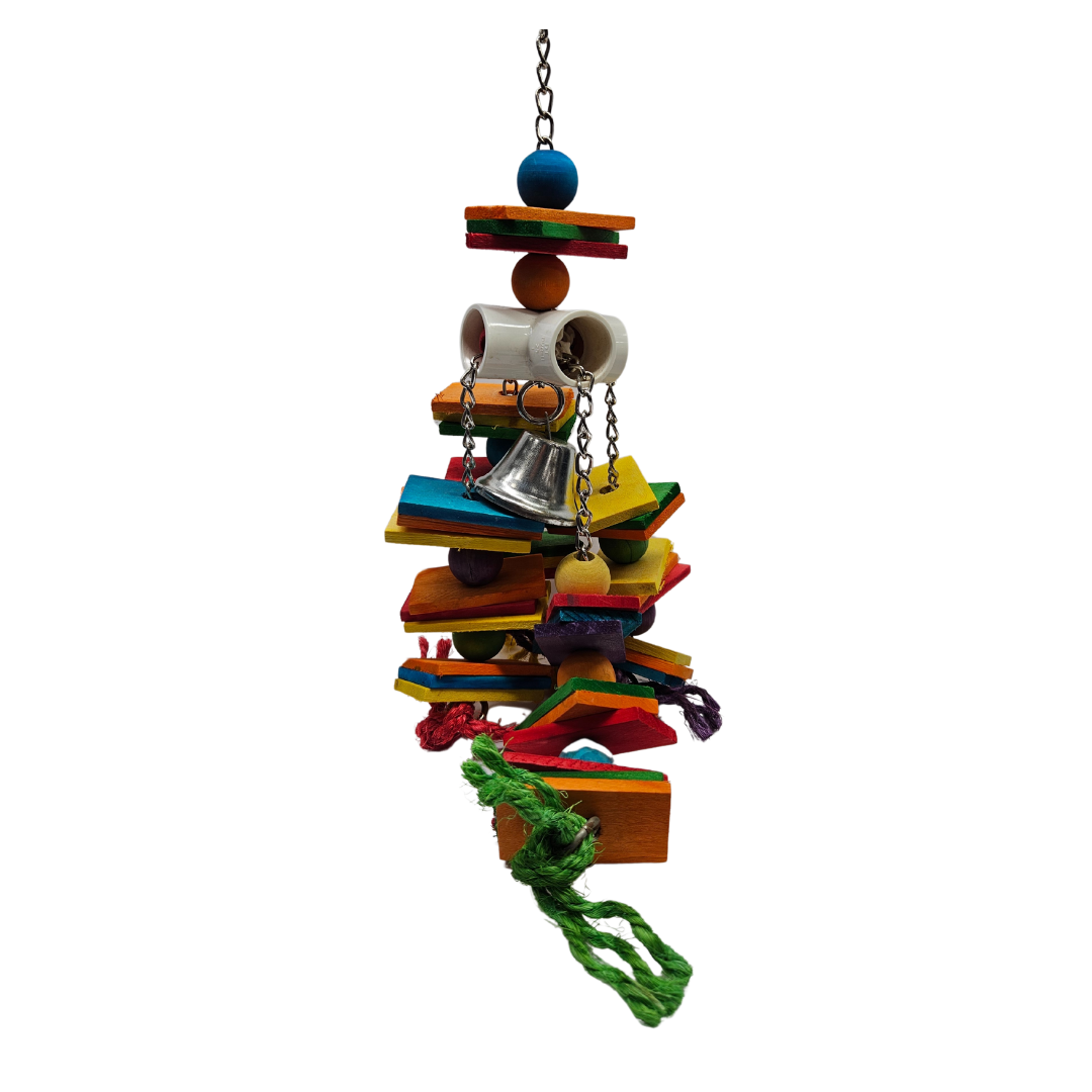 Colorful Wood bell Parrot toy