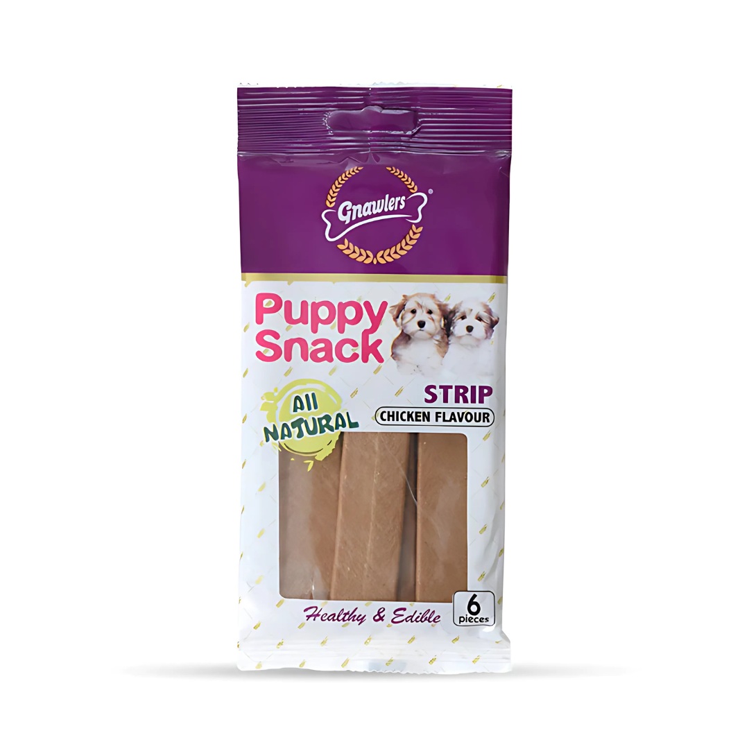 Gnawlers Puppy Snack Strip Chicken Flavor Puppy Treat