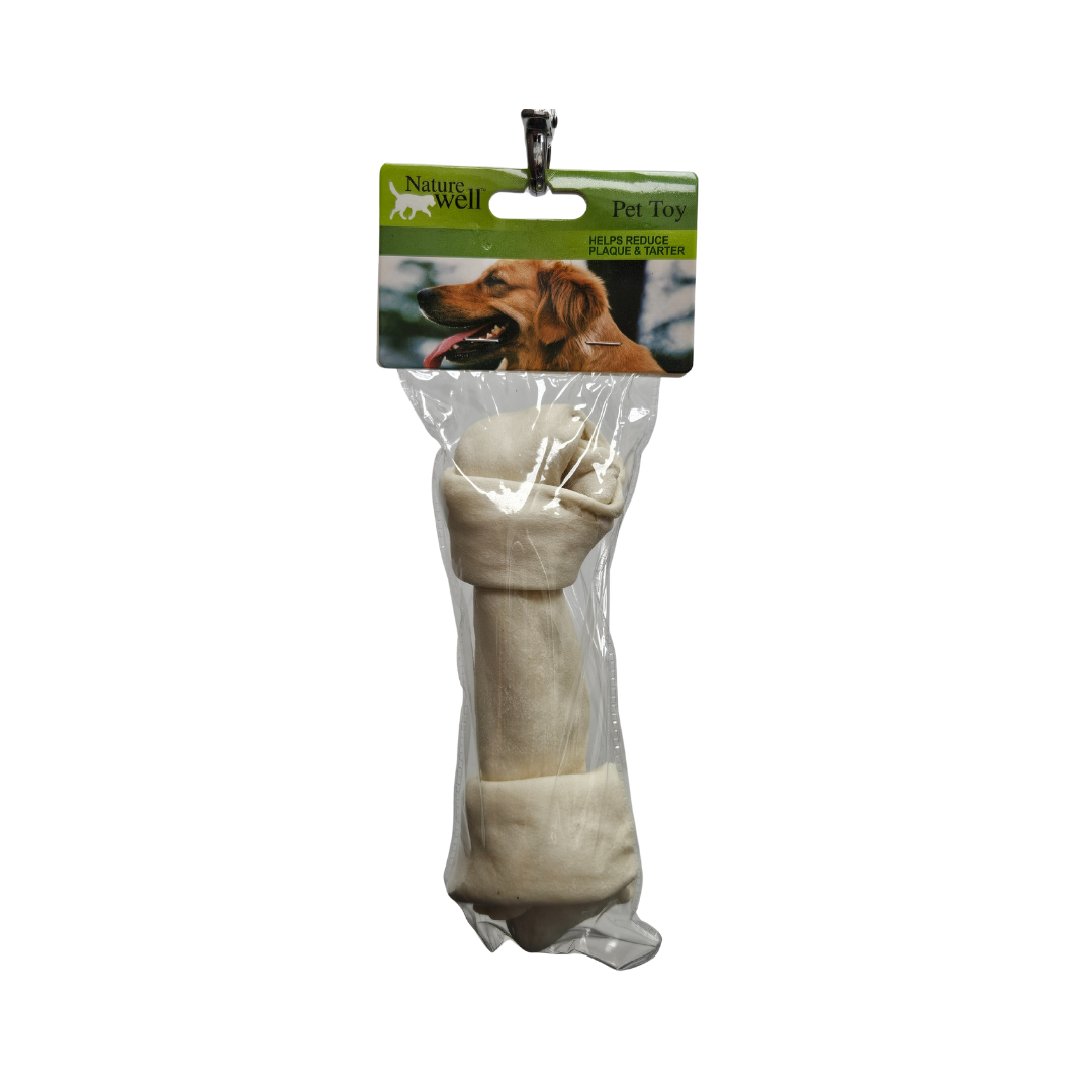 Nature Well Knotted Rawhide Calcium Bone 8"