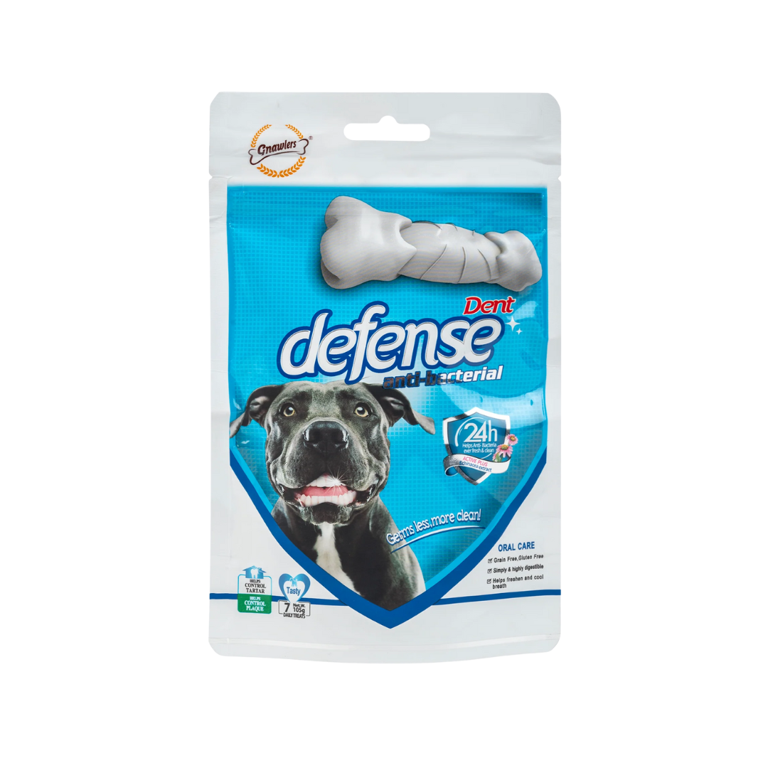 GNAWLERS Defense Dent, Dog Dental Care Chew Bones