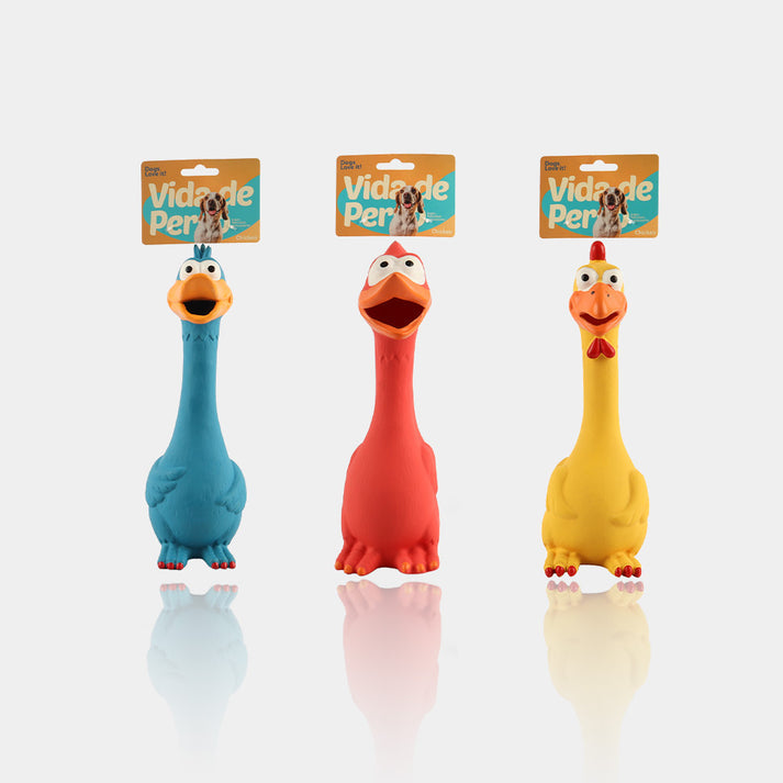 Vida De Perro Latex Dog Toy, Chicken, Single Piece, With Squeaker