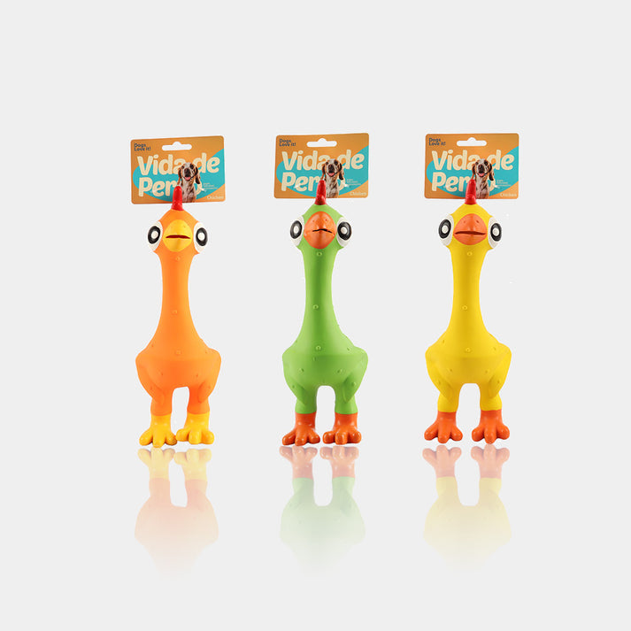 Vida De Perro Latex Dog Toy - Chicken, Single Piece, With Regular Squeaker