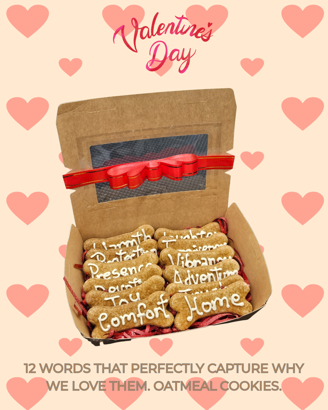 Valentine's Special - 12 Words Oatmeal Cookies.