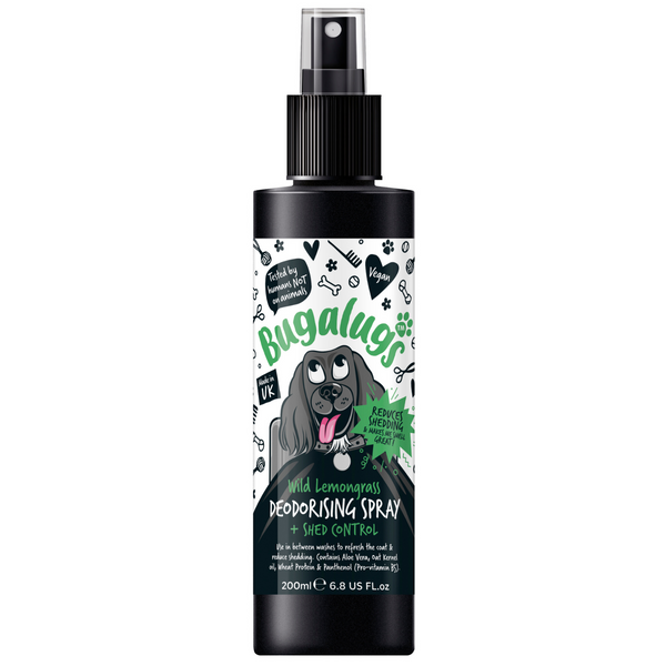 Bugalugs Wild Lemongrass Dog Deodorising Spray with Shed Control