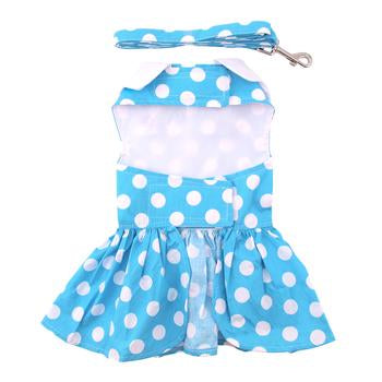 Doggie Design Blue Polka Dot Dog Dress with Matching Leash