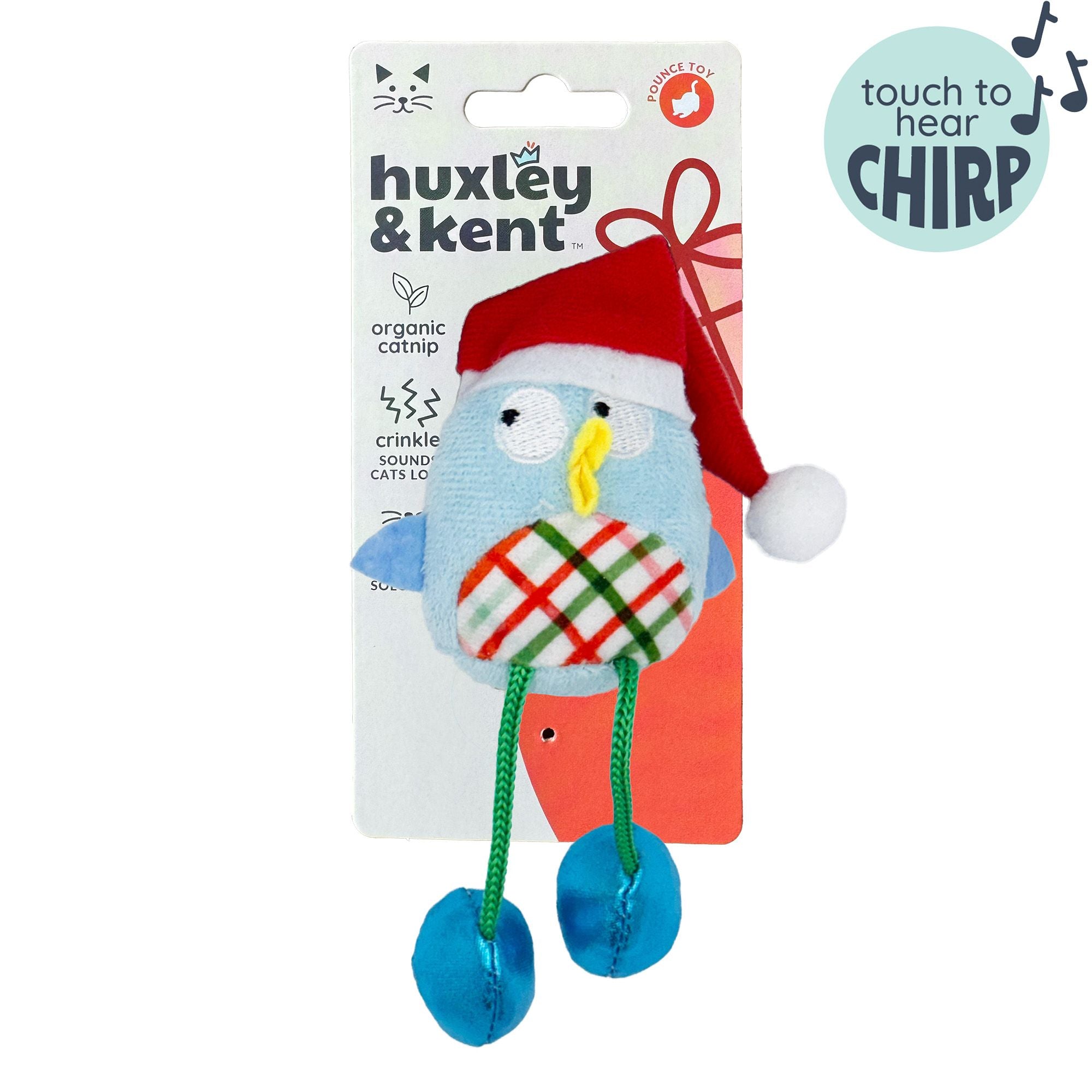 Huxley and Kent Holiday Bird Chirpy Cat Toy