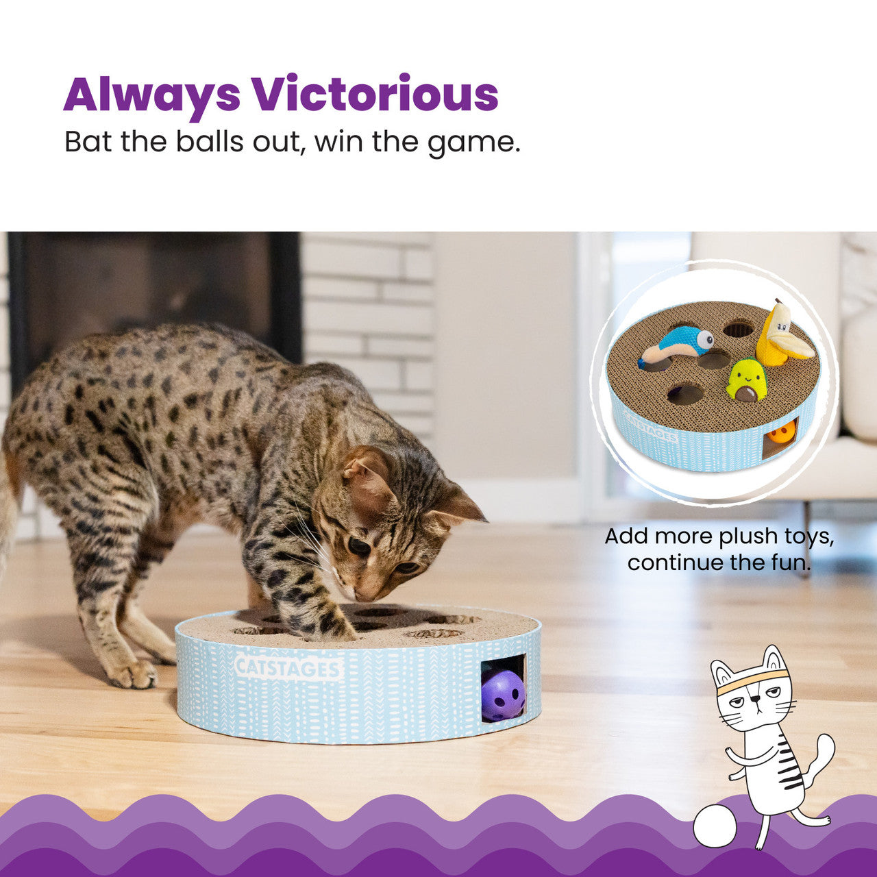 Scratch N' Hunt Puzzle Cat Toy, Blue