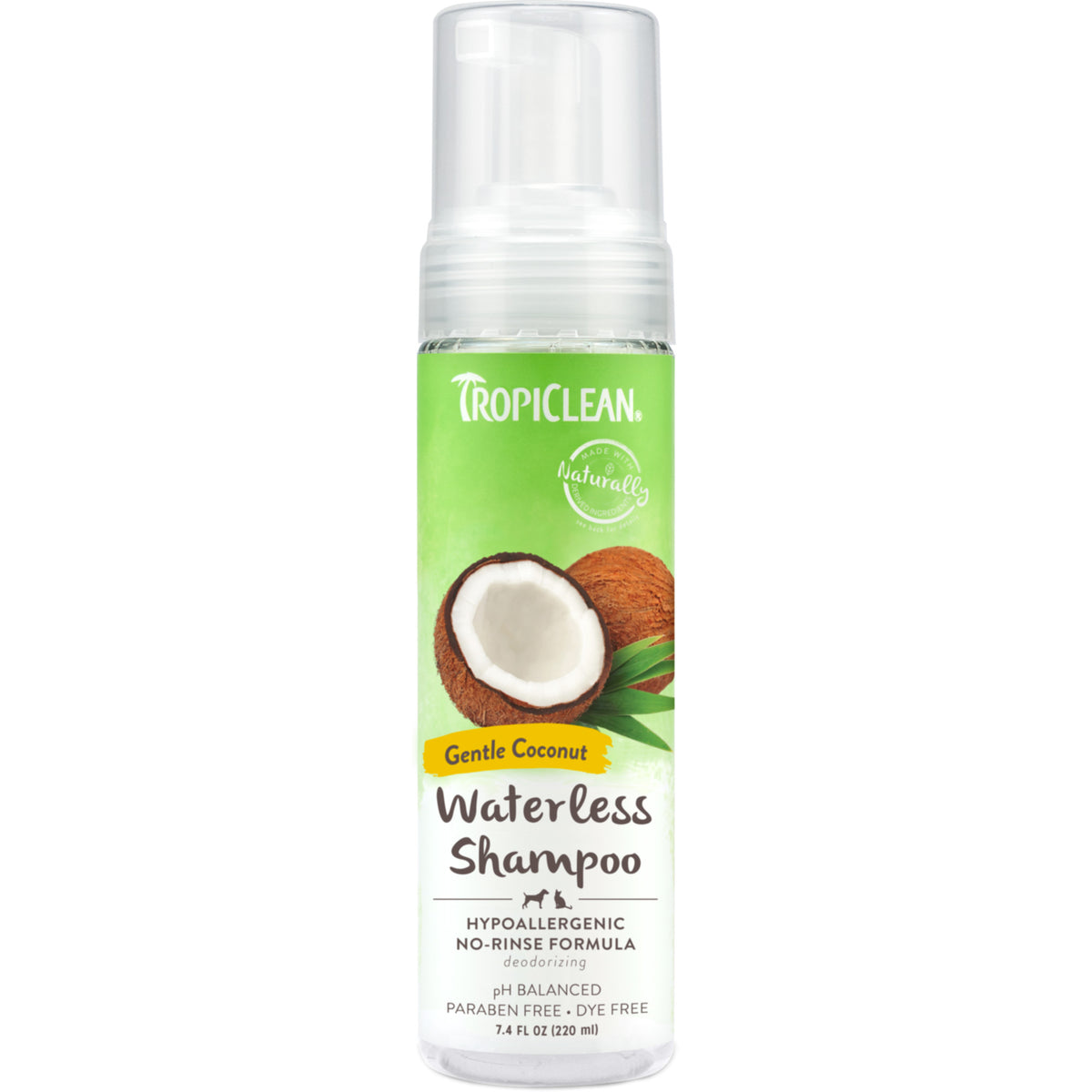 Tropiclean Gentle Coconut Hypoallergenic Waterless Shampoo for Pets
