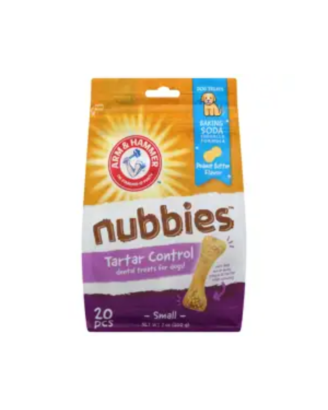 Arm & Hammer treats for dogs nubbies tartar control peanut butter flavor small
