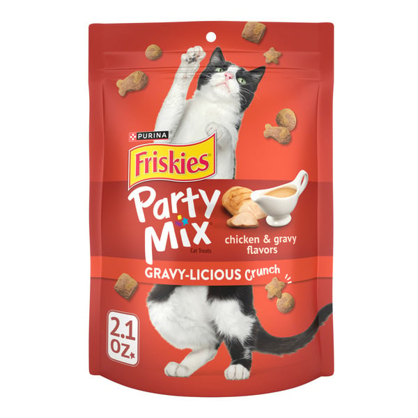Purina Friskies Party Mix Gravy-licious Chicken & Gravy Flavors Cat Treats