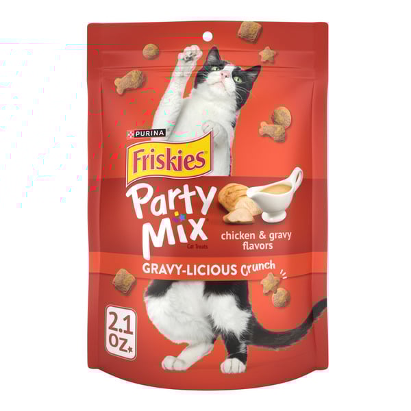 Friskies Party Mix Gravy-licious Chicken & Gravy Flavors Cat Treats