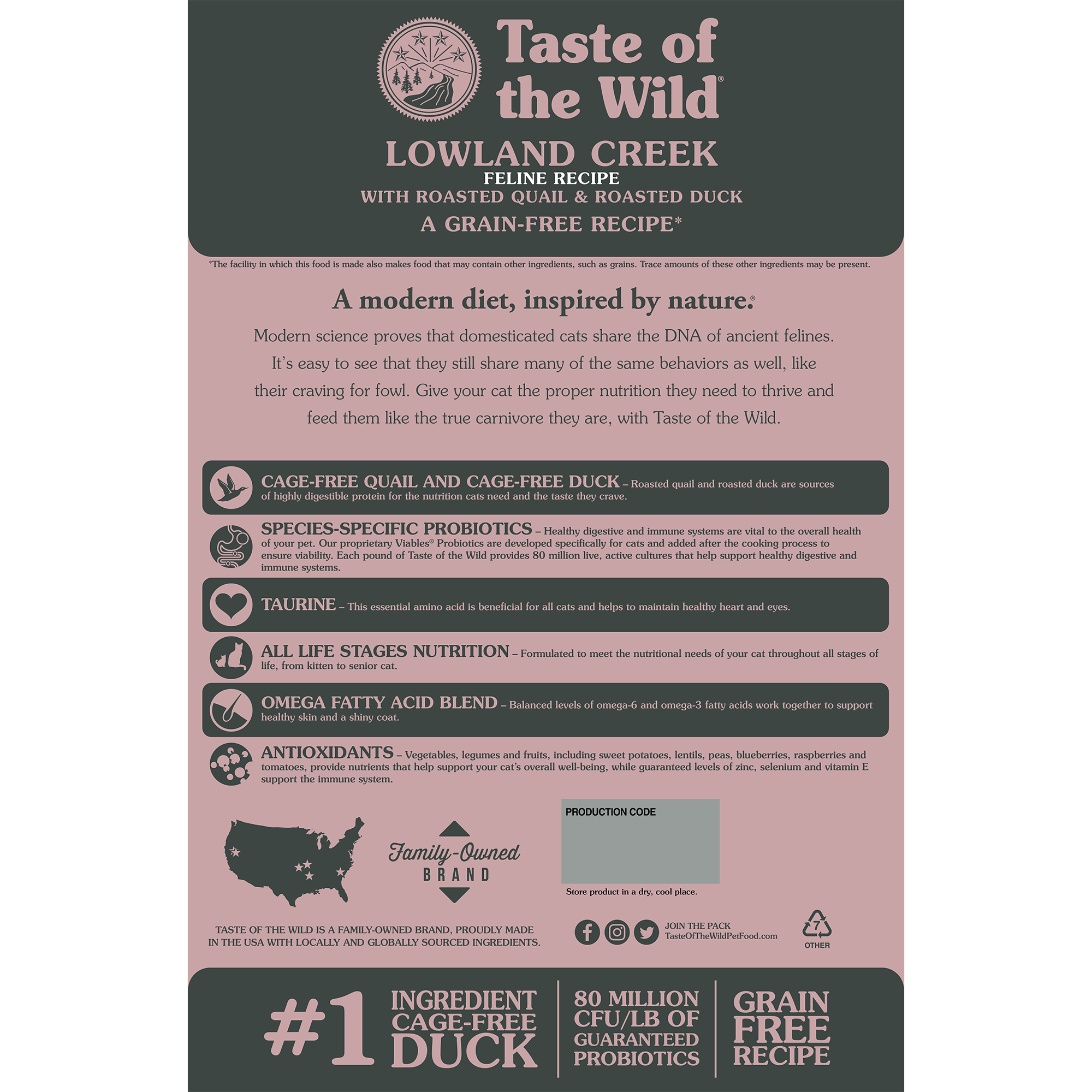 Taste of the Wild Lowland Creek Feline Recipe with Roasted Quail & Roasted Duck