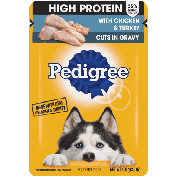 PEDIGREE® High Protein Wet Dog Food Pouches Chicken and Turkey