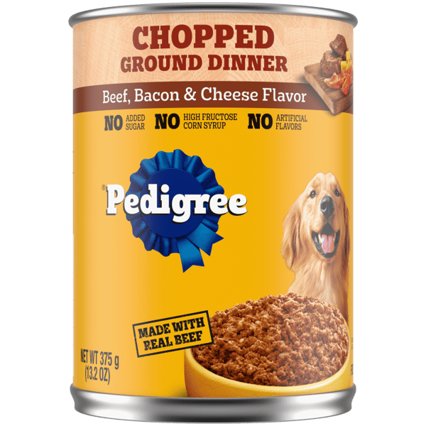PEDIGREE® Wet Dog Food Chopped Ground Dinner with Beef, Bacon & Cheese Flavor