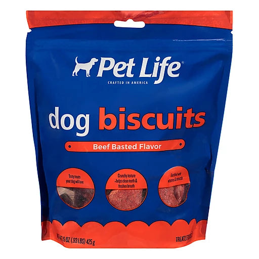 PET LIFE DOG BISCUITS BEEF BASTED