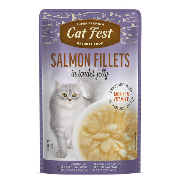Cat Fest Salmon Fillets Tender Jelly 70g - Premium Wet Cat Food