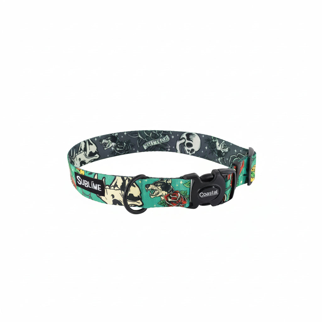 Coastal Sublime Adjustable Dog Collar Tattoo Sleeve XS 8"-12"
