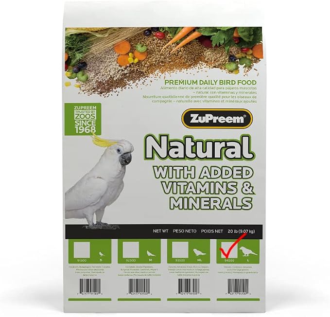 Zupreem Natural Large Bird Food 20lb