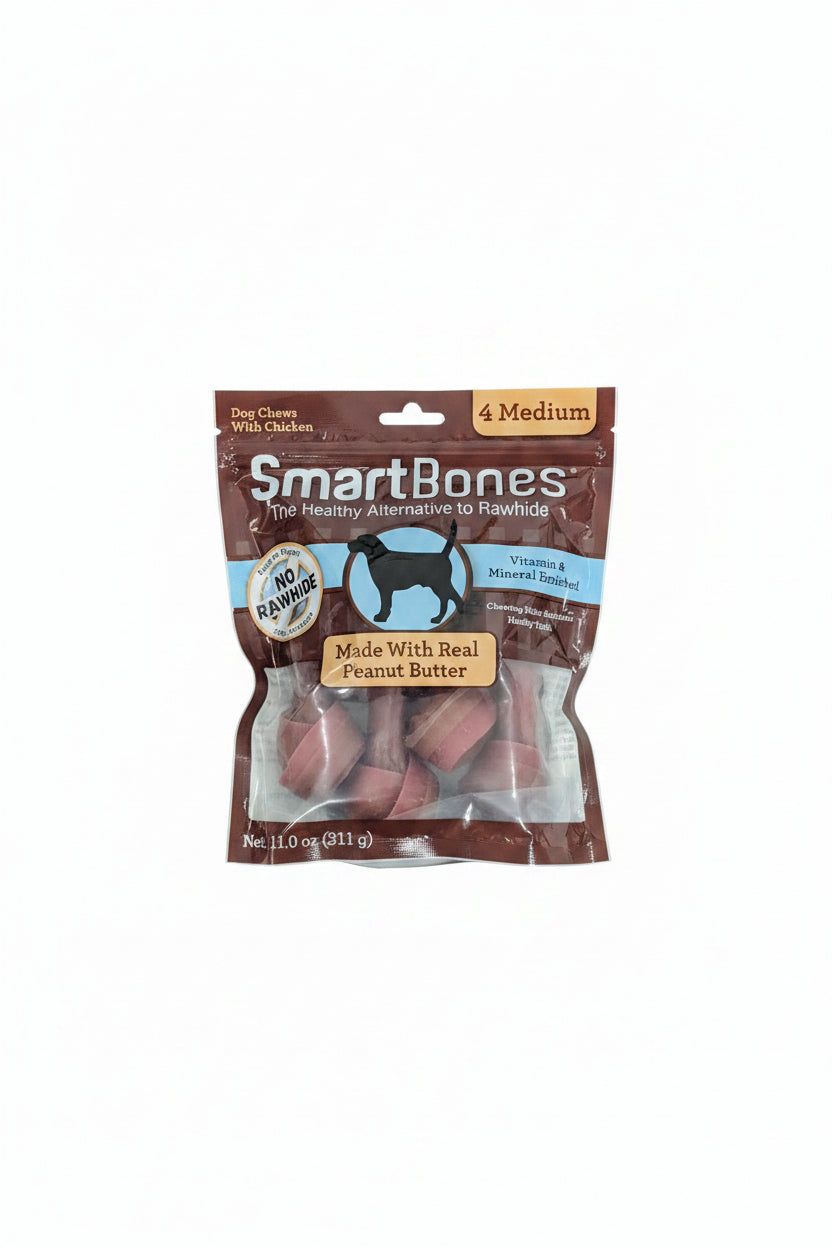 Smartbones Peanut Butter Classic Bone Chews Medium 4ct