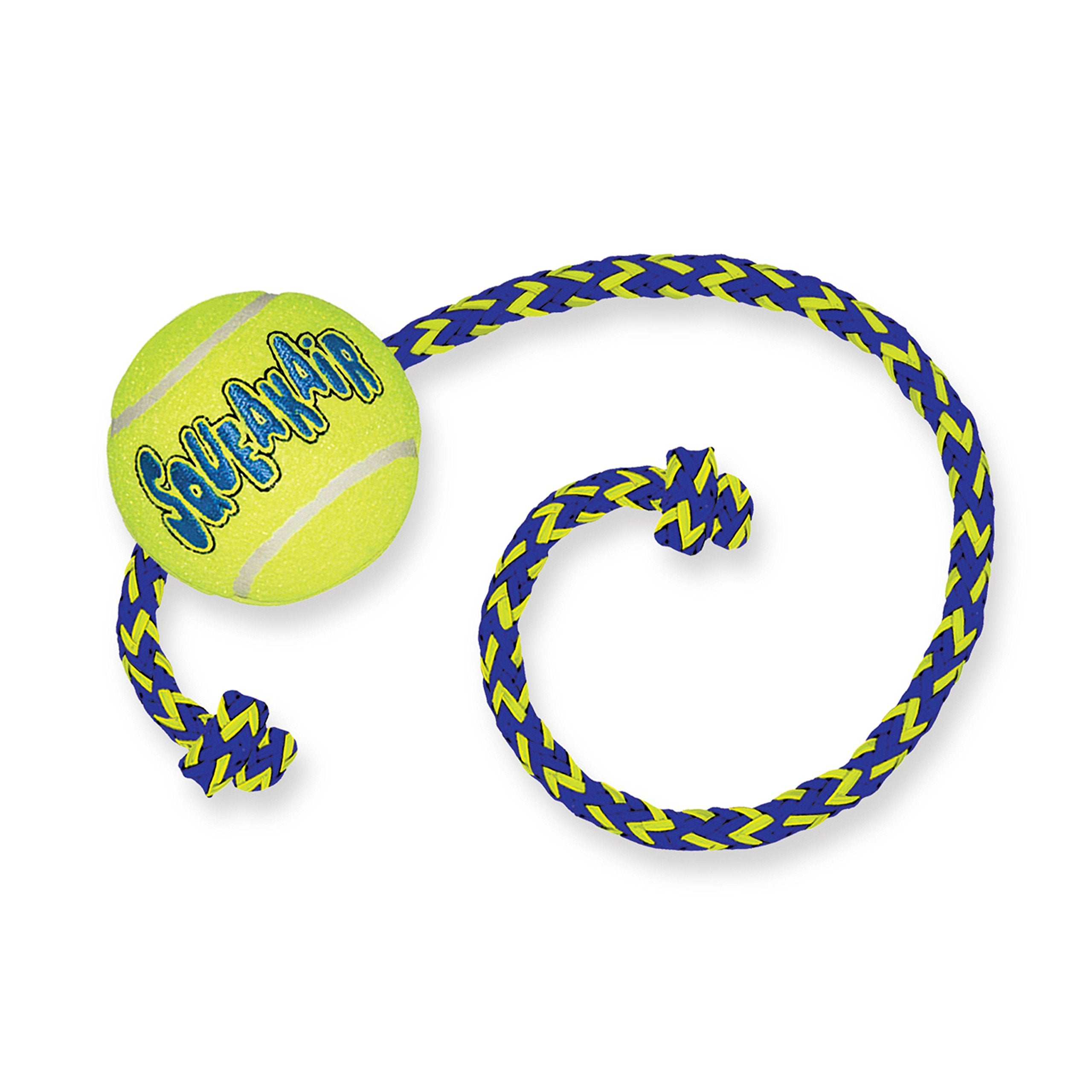 Kong Air Dog Squeaker Ball with Rope M