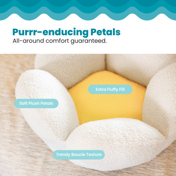 Purrfect Petals Cat Bed Wht 21