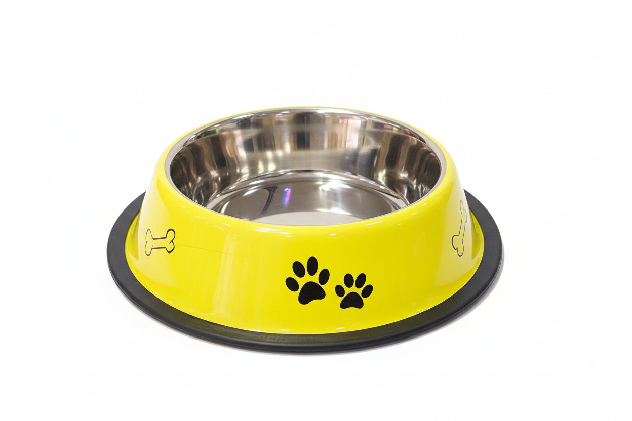 Stainless Steel Coloured Bowl with Print.