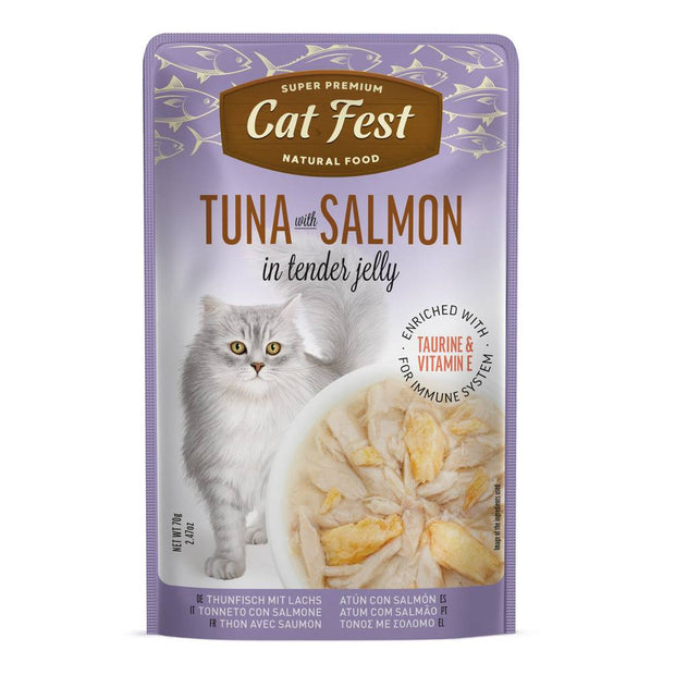 Cat Fest Tuna & Salmon in Tender Jelly 70g - Premium Wet Cat Food 70g