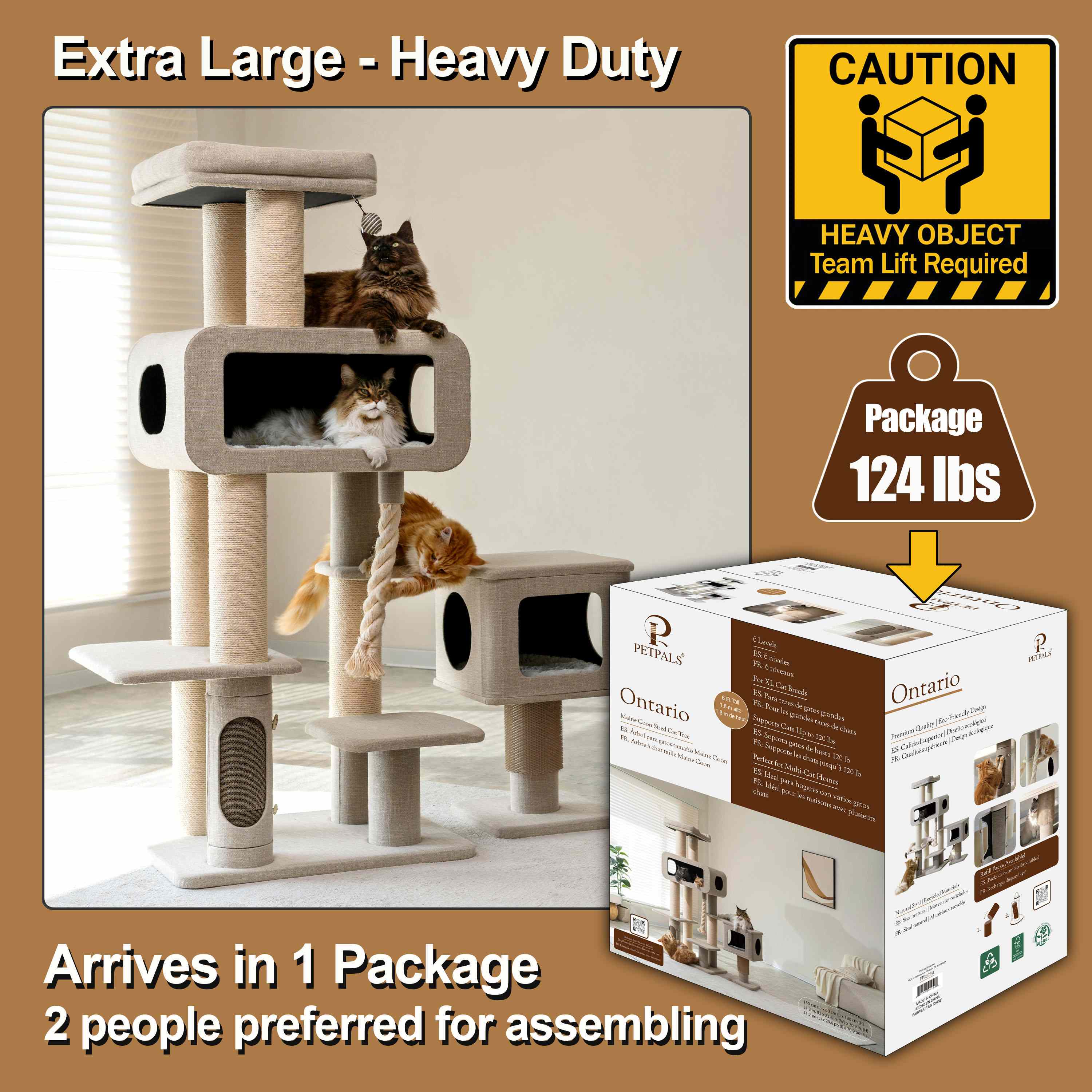 PetPals 71” Grand Maine Coon™ Cat Tree – Ontario