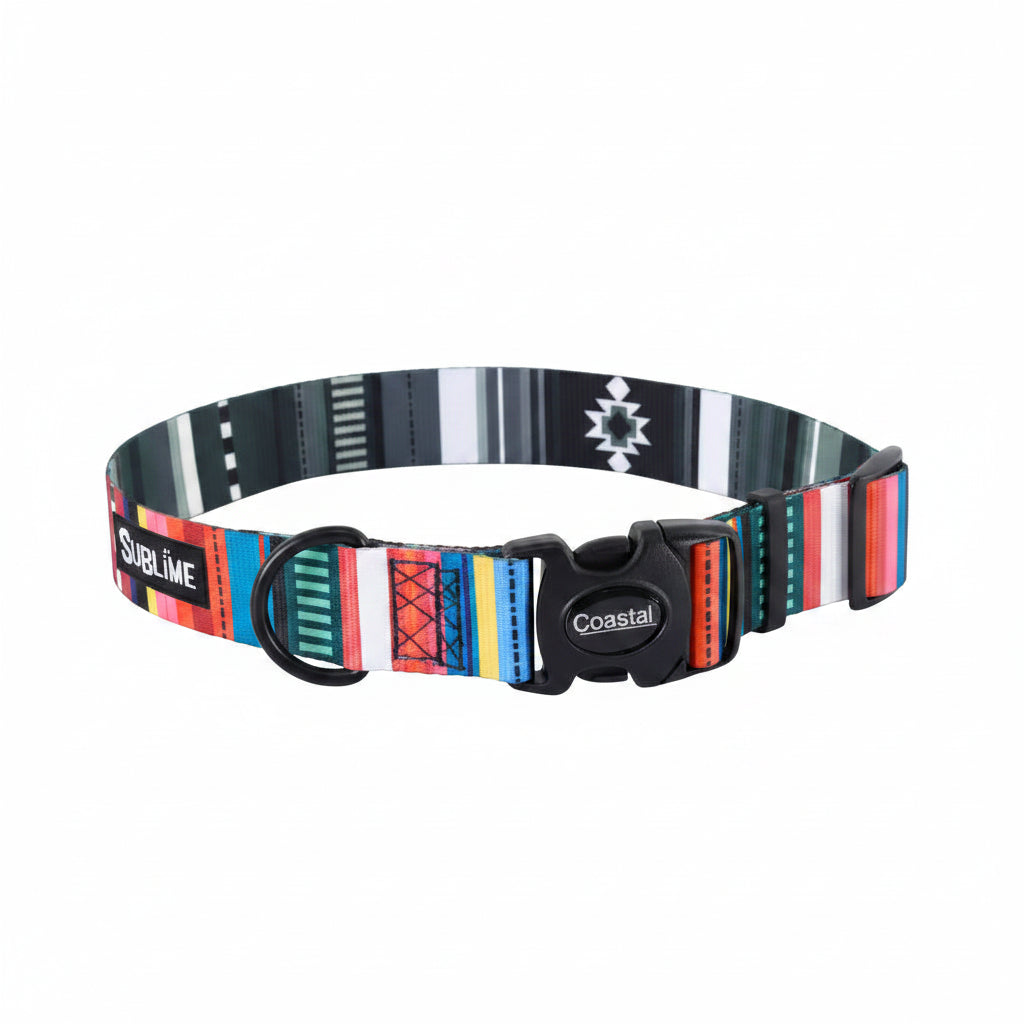 Coastal Sublime Adjustable Dog Collar Native Stripe